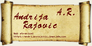 Andrija Rajović vizit kartica